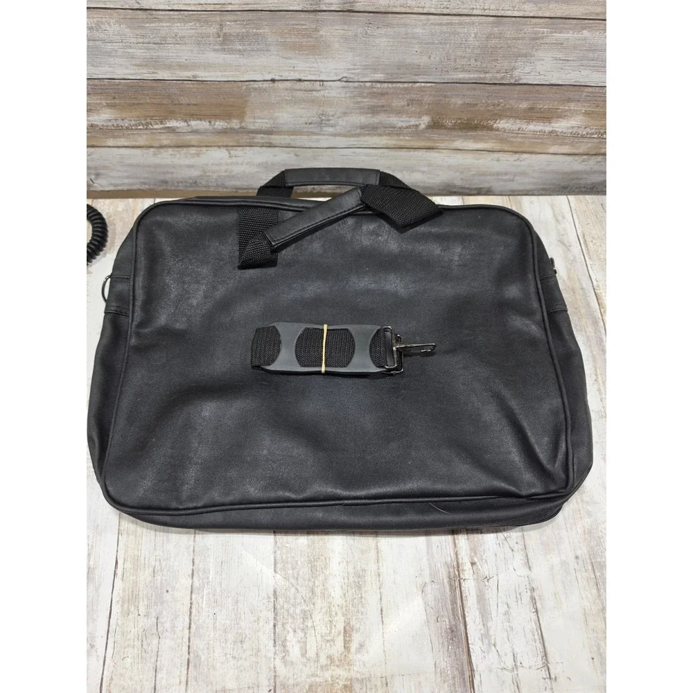 Ashten Black Faux Leather Laptop Messenger Bag Briefcase with Shoulder Strap